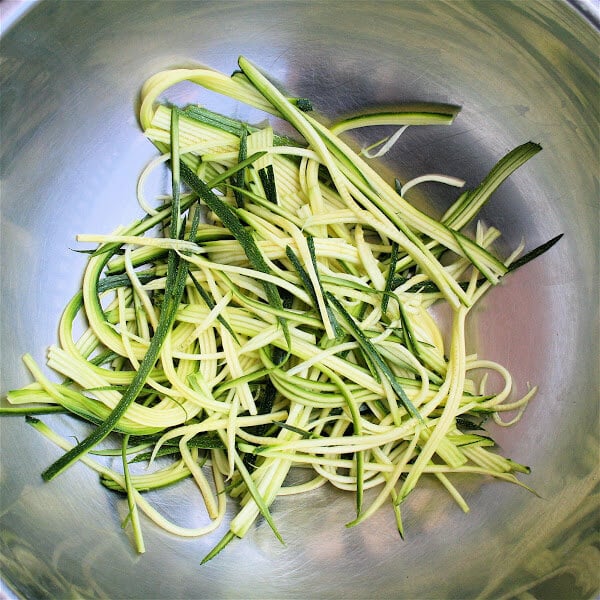 shaved zucchini