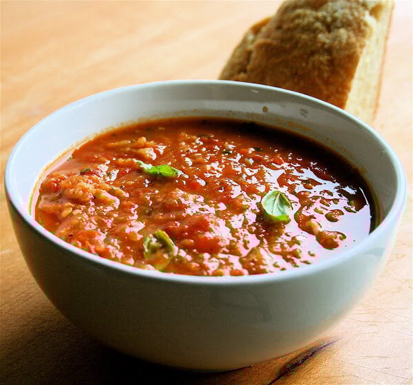 This roasted tomato soup has been made completely to taste. If you start with a base of slow roasted tomatoes, onions, garlic and shallots, I assure you your soup will be a success. Served with a few shavings of Parmigiano Reggiano and a piece of crusty bread, it makes a wonderful late summer meal. // alexandracooks.com This roasted tomato soup has been made completely to taste. If you start with a base of slow roasted tomatoes, onions, garlic and shallots, I assure you your soup will be a success. Served with a few shavings of Parmigiano Reggiano and a piece of crusty bread, it makes a wonderful late summer meal. // alexandracooks.com