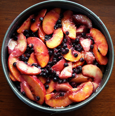 Whatever pastry is used in this peach blueberry cake, which I have been snacking on morning and night for the past two days, must be strong enough to support a thick layer of juicy, oozing fruit. And in an ideal world, it must be moist and delicious, too. // alexandracooks.com Whatever pastry is used in this peach blueberry cake, which I have been snacking on morning and night for the past two days, must be strong enough to support a thick layer of juicy, oozing fruit. And in an ideal world, it must be moist and delicious, too. // alexandracooks.com