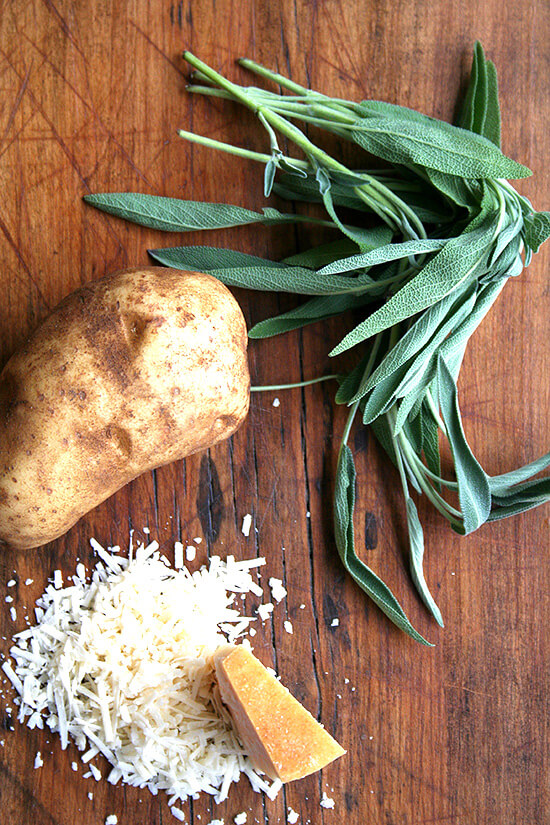 sage, potatoes and parmesan sage, potatoes and parmesan