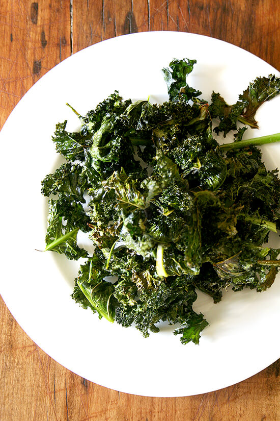The most delicious, healthy snack you could imagine: crispy kale chips. Better than potato chips. // alexandracooks.com The most delicious, healthy snack you could imagine: crispy kale chips. Better than potato chips. // alexandracooks.com