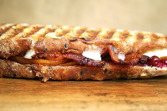 bacon, pear and cheddar panini bacon, pear and cheddar panini