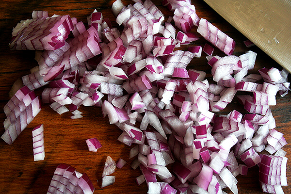 finely diced onions finely diced onions
