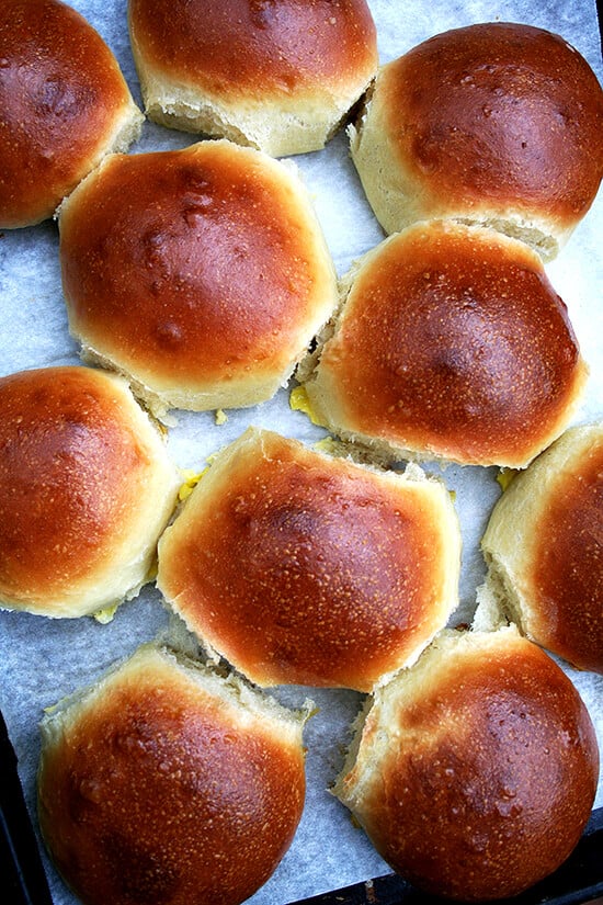 light brioche buns, baked light brioche buns, baked