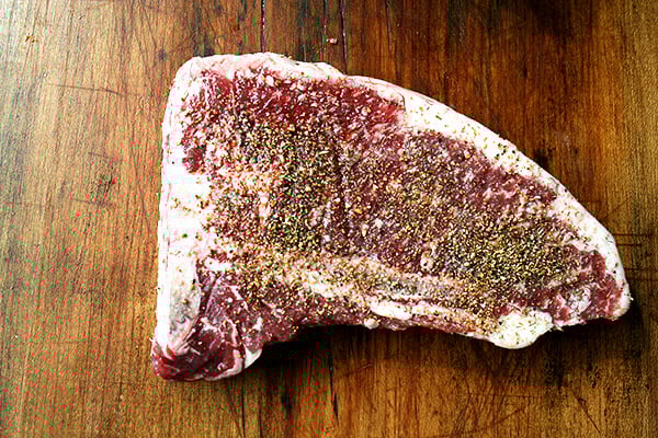 steak covered in lemon pepper steak covered in lemon pepper