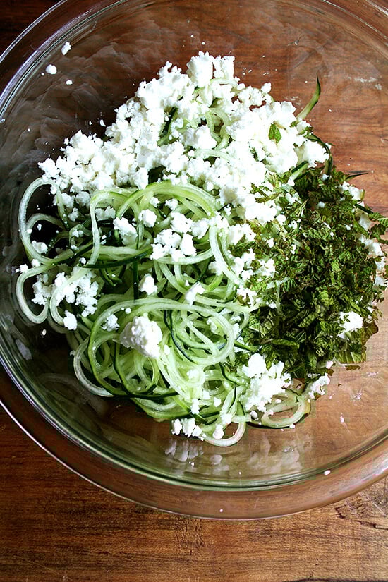 cucumber, feta and mint salad cucumber, feta and mint salad