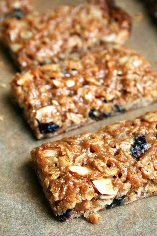 Many experimentations with various recipes have led to this granola bar formula, which yields a chewy, not-too-sweet bar that can be stored at room temperature in ziplock bags. // alexandracooks.com Many experimentations with various recipes have led to this granola bar formula, which yields a chewy, not-too-sweet bar that can be stored at room temperature in ziplock bags. // alexandracooks.com