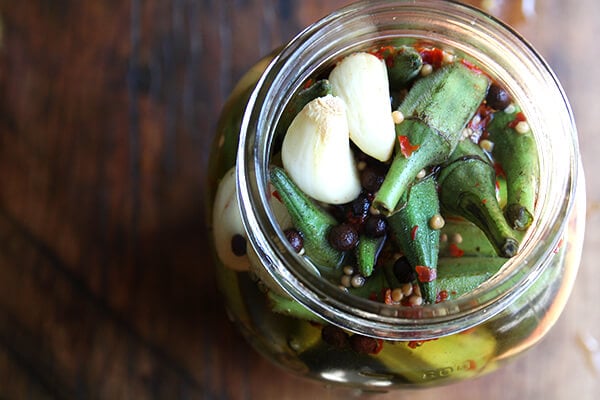 pickled okra, just jarred pickled okra, just jarred
