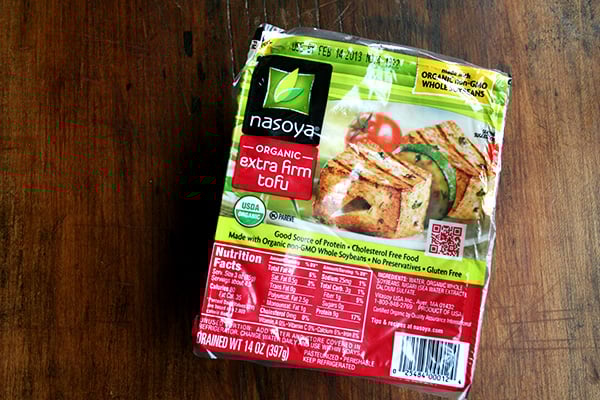 A block of extra-firm tofu.