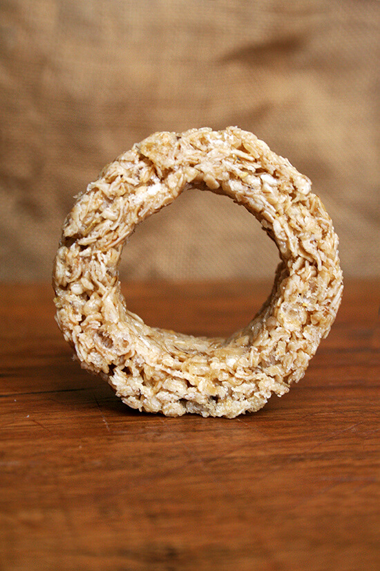 These are the ideal no-bake granola bar for me: tasty and incredibly chewy, containing healthful ingredients, no processed cereals, and no candy-like additions. The dry mixture contains oats, sliced almonds, unsweetened coconut, and wheat germ, but this mixture can be tailored to your liking with dried fruit, nuts, seeds, wheat bran, oat bran, chocolate chips, etc. // alexandracooks.com These are the ideal no-bake granola bar for me: tasty and incredibly chewy, containing healthful ingredients, no processed cereals, and no candy-like additions. The dry mixture contains oats, sliced almonds, unsweetened coconut, and wheat germ, but this mixture can be tailored to your liking with dried fruit, nuts, seeds, wheat bran, oat bran, chocolate chips, etc. // alexandracooks.com