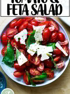 Tomato-Feta Salad on a plate.