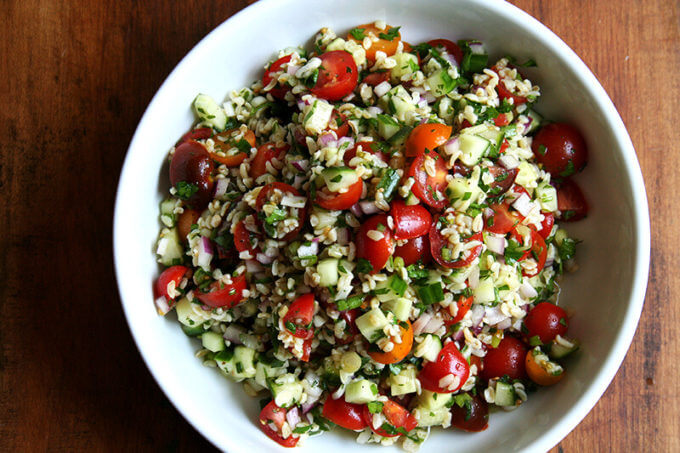 a bowl of tabbouleh