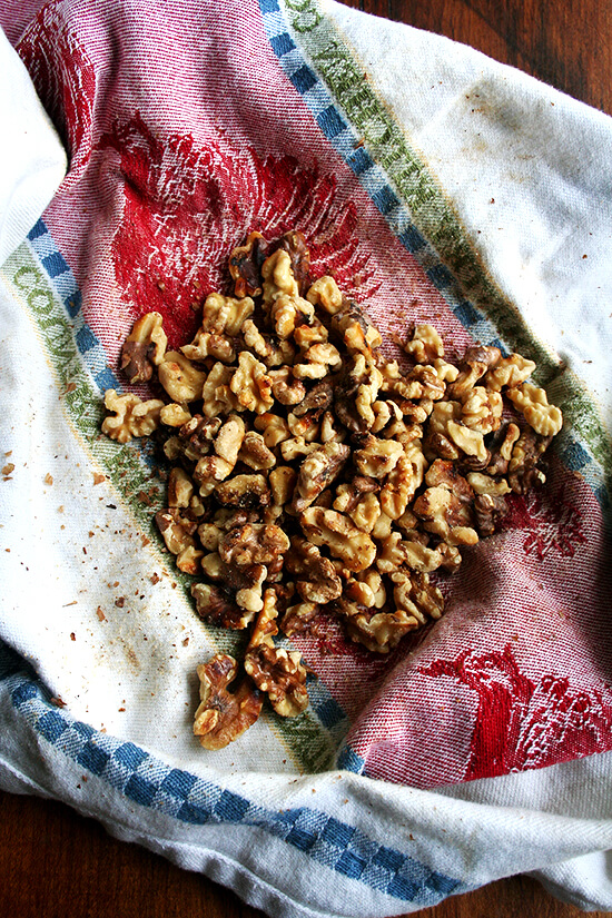 removing the walnut skins