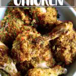 A bowl of mustard-roasted chicken.