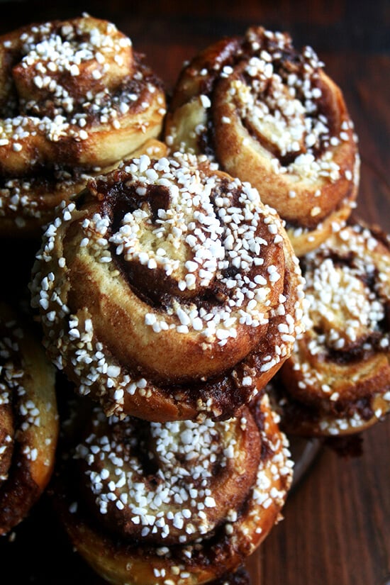 plate of cinnamon buns