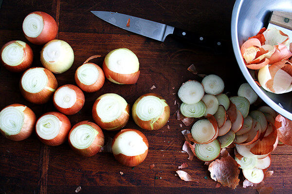 trimmed onions