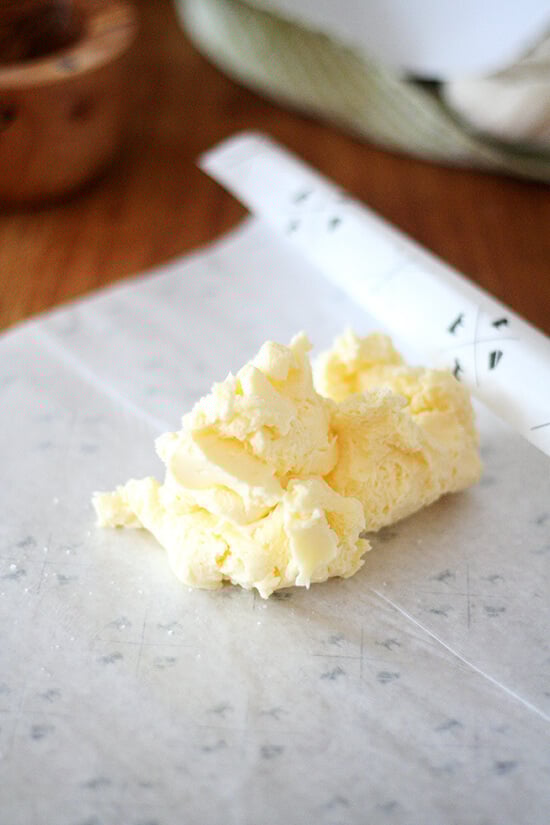 As with most homemade dairy experiments, the process of making homemade cultured butter is half the fun: watching the cream thicken on the countertop, seeing it separate into curds and buttermilk in the food processor, unwrapping the cheesecloth to reveal a rich, tangy mass. // alexandracooks.com As with most homemade dairy experiments, the process of making homemade cultured butter is half the fun: watching the cream thicken on the countertop, seeing it separate into curds and buttermilk in the food processor, unwrapping the cheesecloth to reveal a rich, tangy mass. // alexandracooks.com