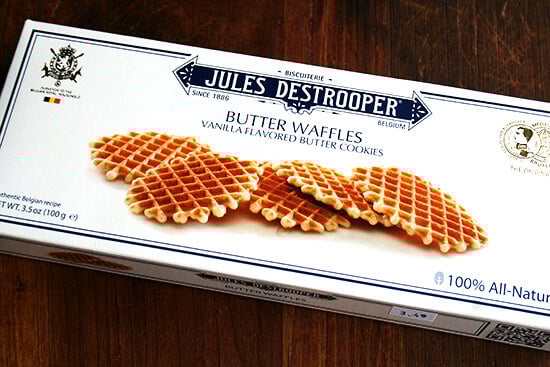 A box of jules detrooper cookies.