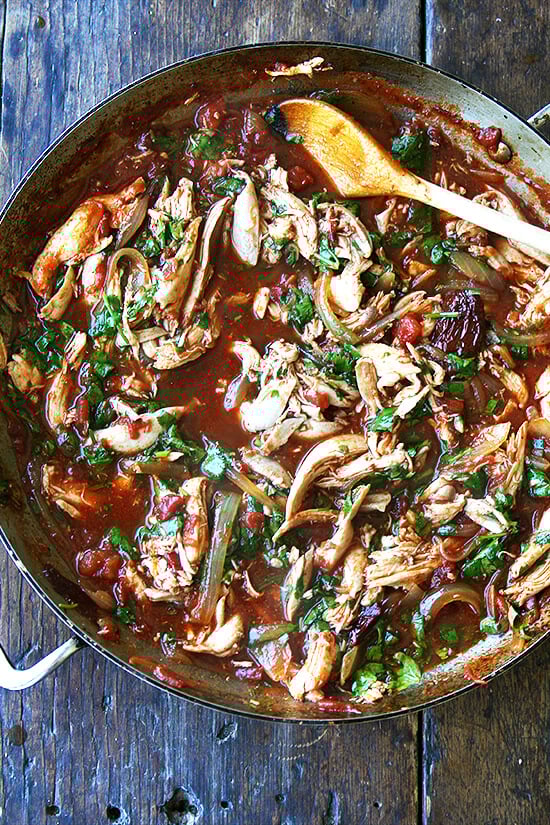 Tinga is something you should add to your repertoire. Made with only a handful of ingredients, tinga derives most of its flavor from chipotles in adobo sauce, which offer both smoke and heat. // alexandracooks.com A skilled filled with chicken tinga.