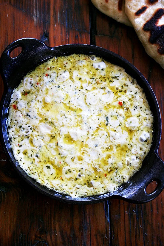 As is the case with so many baked cheese dips, the success of this baked ricotta can be attributed to the synergistic reaction that takes place in the oven, the final melty product amounting to so much more than the sum of its herbs, spices, and cheeses. In other words: cheese is good, melted cheese is better. // alexandracooks.com As is the case with so many baked cheese dips, the success of this baked ricotta can be attributed to the synergistic reaction that takes place in the oven, the final melty product amounting to so much more than the sum of its herbs, spices, and cheeses. In other words: cheese is good, melted cheese is better. // alexandracooks.com