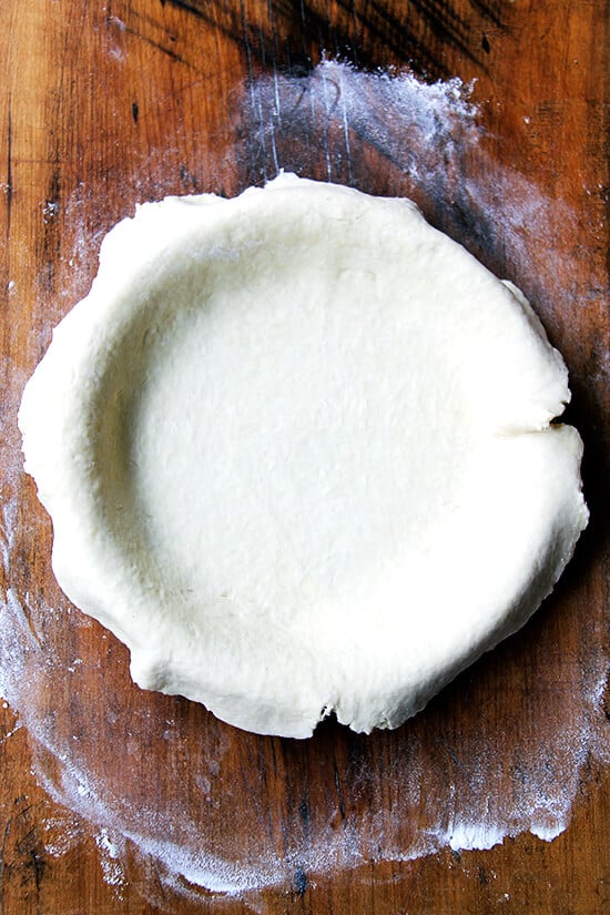 dough in pie plate