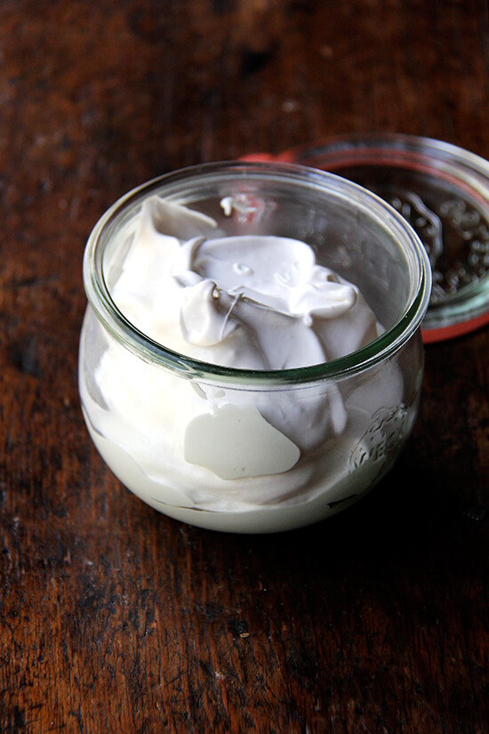 It turns out that meringue icing is the best fluff ever, and once it has been torched, it's as good as, if not better than, any campfire marshmallow you can imagine. Making fluff at home takes five minutes. It's as simple as whipping egg whites, sugar, cream of tartar, and salt over a double boiler until stiff peaks form, and then whipping in vanilla off the heat. That's it. // alexandracooks.com It turns out that meringue icing is the best fluff ever, and once it has been torched, it's as good as, if not better than, any campfire marshmallow you can imagine. Making fluff at home takes five minutes. It's as simple as whipping egg whites, sugar, cream of tartar, and salt over a double boiler until stiff peaks form, and then whipping in vanilla off the heat. That's it. // alexandracooks.com