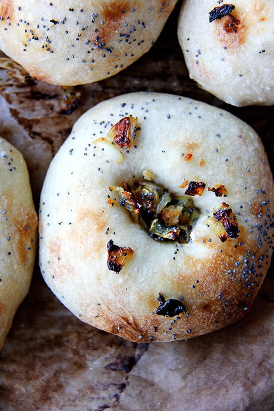 A just-baked bialy.