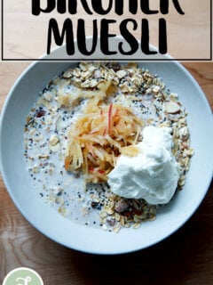 A bowl of Bircher muesli.