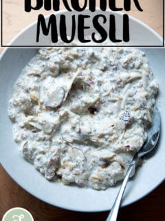 A bowl of Bircher muesli.