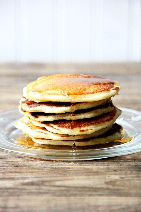 Pancakes have never been my forte, but for about a year now, I've had success with the these buttermilk pancakes, which are delicious and relatively simple to make. These have become a family fave and, with the griddle on hand, a weekly staple. The batter makes enough for a ton of pancakes and stores just fine in the fridge. // alexandracooks.com A stack of one-bowl buttermilk pancakes.