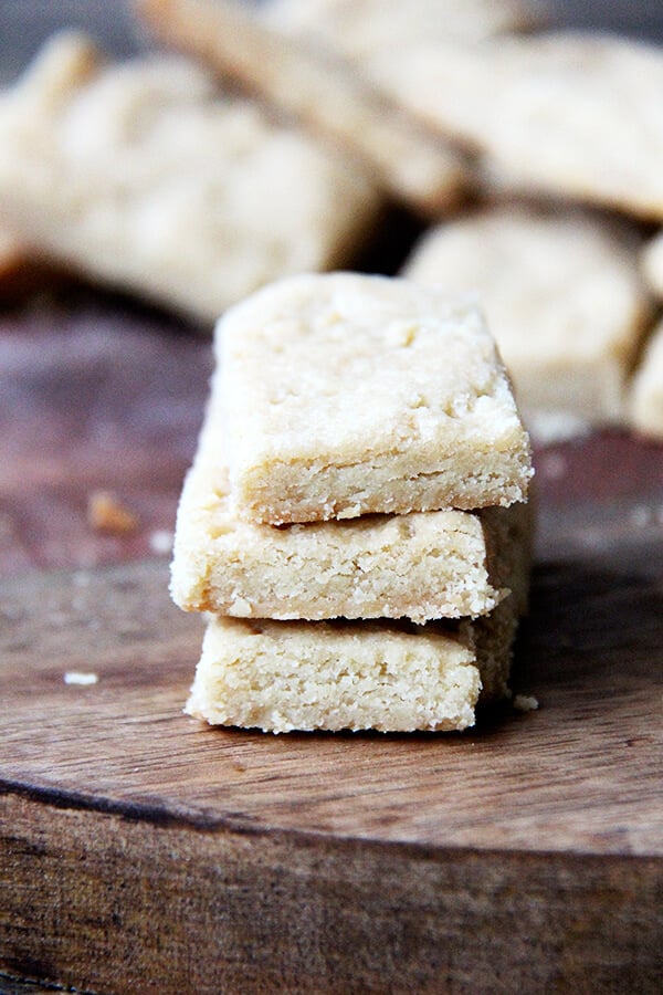 This brown sugar shortbread is made with only three (or four) ingredients and requires nothing more than a wooden spoon and a bowl. It tastes like brown butter, salty and sweet, so much more than the sum of its parts, a shortbread loved as much by the big kids as the littles. // alexandracooks.com This brown sugar shortbread is made with only three (or four) ingredients and requires nothing more than a wooden spoon and a bowl. It tastes like brown butter, salty and sweet, so much more than the sum of its parts, a shortbread loved as much by the big kids as the littles. // alexandracooks.com