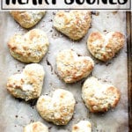 A tray of heart scones.