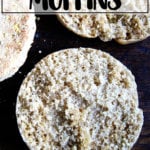 A halved whole wheat English muffin.