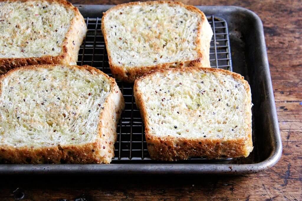 toasted quinoa-flax bread.