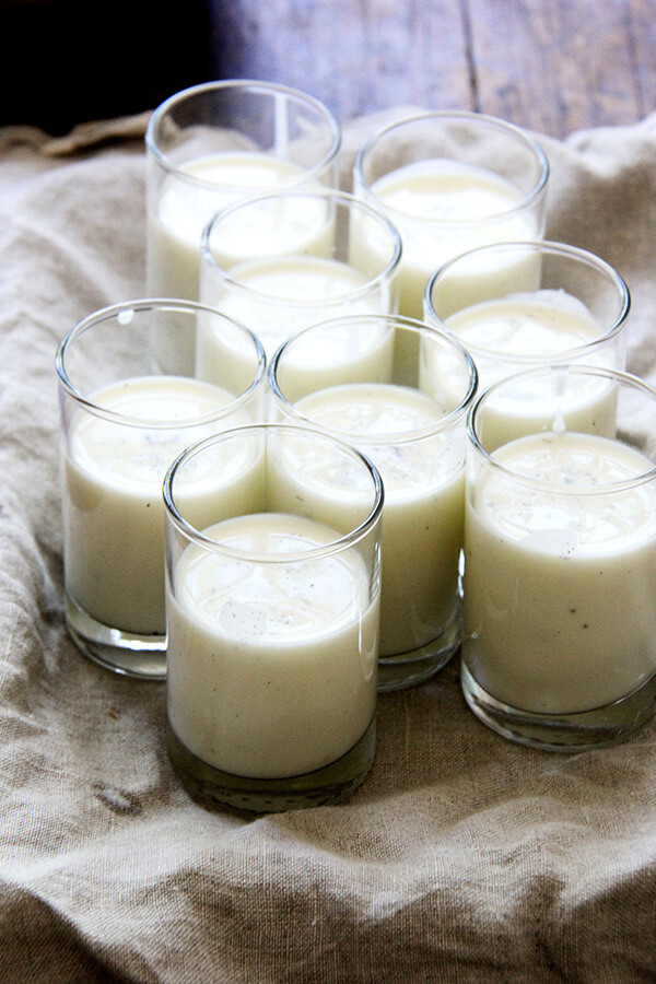 Panna cotta in glasses.