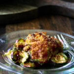 A plate of zucchini parmesan.