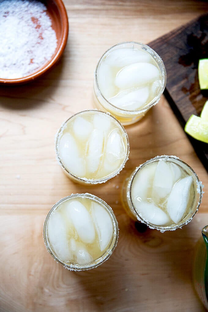 Classic margarita with tequila and lime.