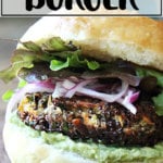 Sweet potato and mushroom quinoa burger.