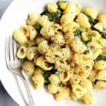 A bowl of corn pasta.