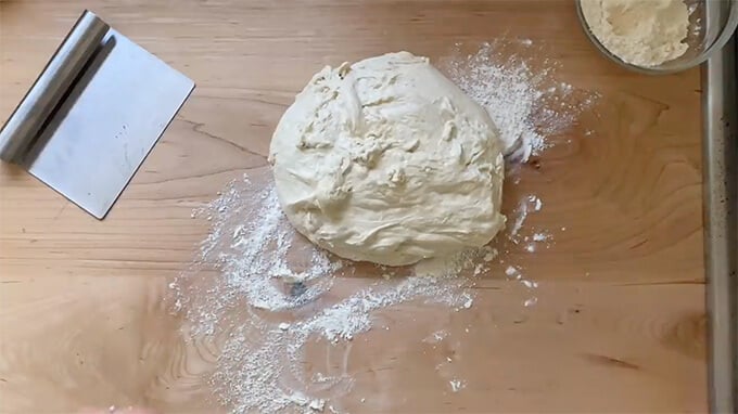 Sourdough on a countertop. 