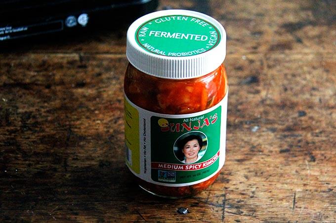 A jar of Sunja kimchi.