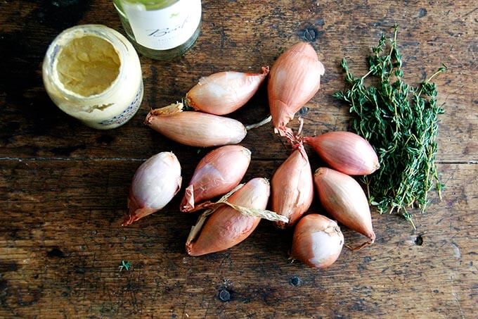 mustard, shallots, thyme