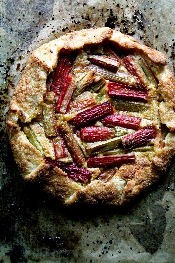 A just baked rhubarb galette.