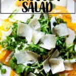 A plate of orange-arugula salad.