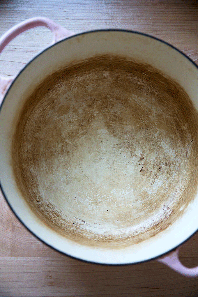 Le Creuset Dutch Oven Cleaned with Le Creuset cleaning solution