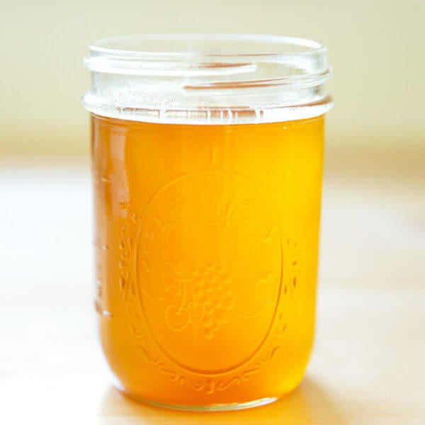 A jar of freshly made ghee.