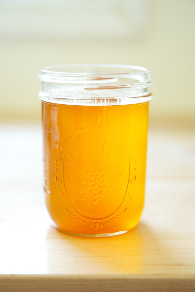 A jar of freshly made ghee.