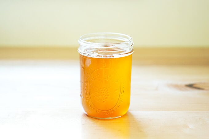 A jar of freshly made ghee.