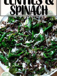 Spinach and lentils.