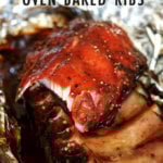 Two racks of oven-baked baby back ribs.